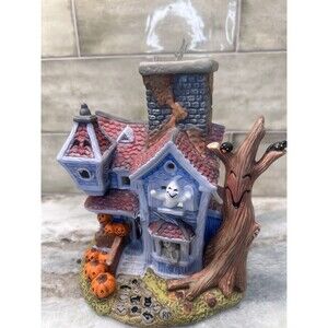 Partylite Ghostly Tealight House P7862 Halloween Haunted House Spinning Ghost